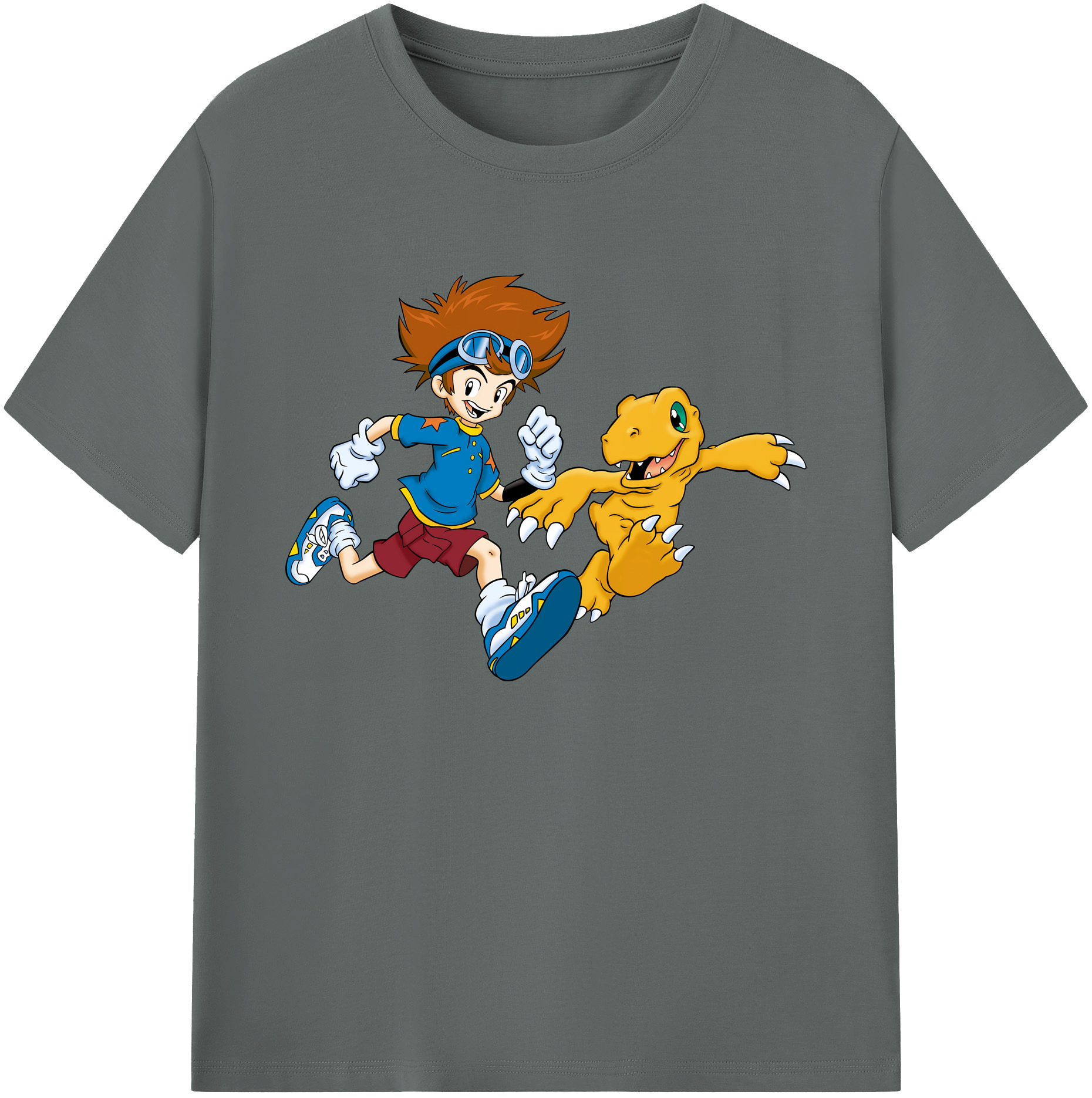 （画像用） Digimon デジタルモンスター/デジモン 綿100％ メンズ半袖Tシャツ｜肌触りやわらか＆通気性